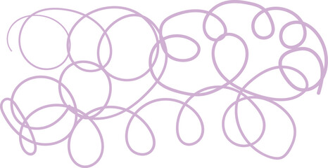 abstract line art with intertwined loops and swirling lines in light purple