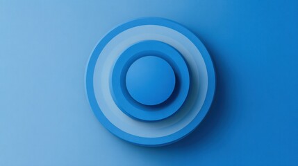 Concentric blue circles with layered depth against a gradient blue background