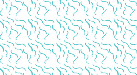 Seamless abstract teal squiggle pattern on white background