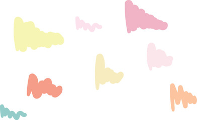 Abstract watercolor blobs on white background creating a colorful artistic pattern