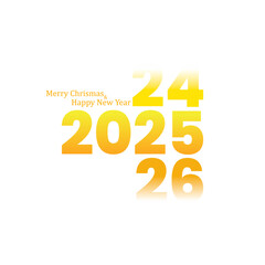 2026 Festive Greeting Vector with Gold Gradient Numbers