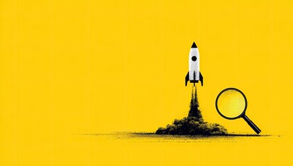 Obraz premium Rocket launch, magnified