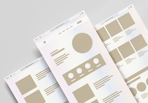 Minimal Landing Page Wireframe Template For Website UI UX Design With Clean Modern Layout