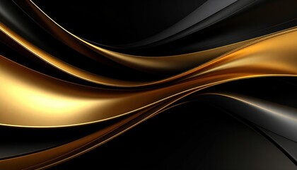 A sleek, modern design featuring flowing black and gold waves, creating an elegant and dynamic visual effect.