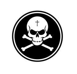 Skull whit bones in illustrator on white