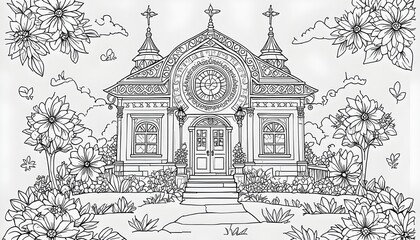 sketch of the church