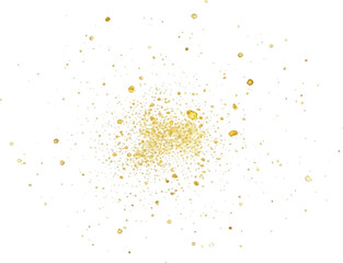 Gold glitter splash golden dust explosion effect abstract vector design element isolated on white background