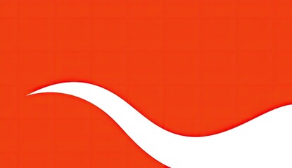 Simple, bright red background with a flowing white curve