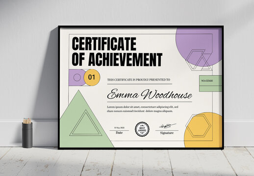Modern Professional Certificate Template With Geometric Design