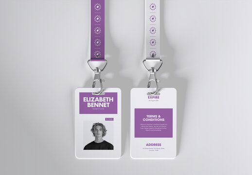 Professional Corporate ID Card and Lanyard Design Template