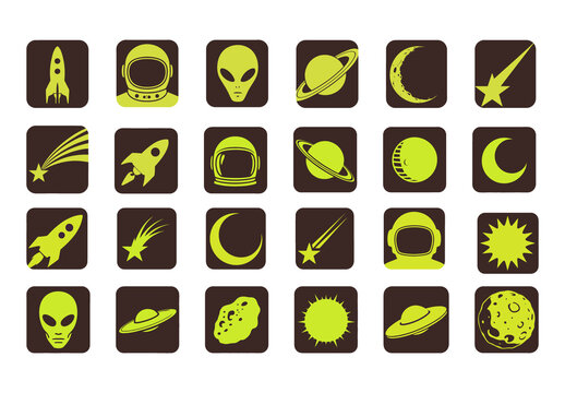 Space Exploration Icons Vector Set