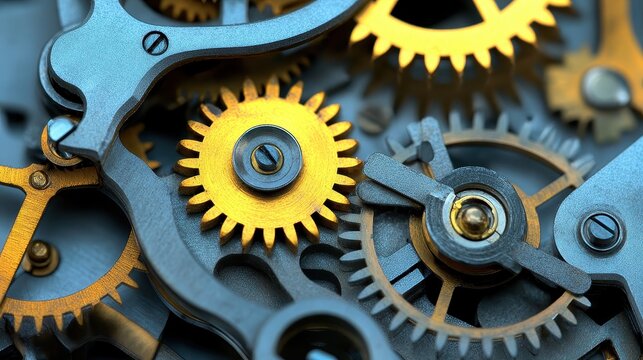 Close Up of Disassembled Intricate Clockwork Components - Powered by Adobe
