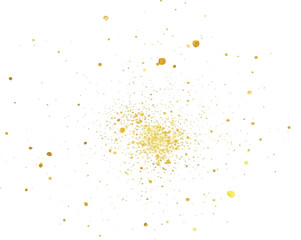 Golden glitter explosion sparkling dust particles abstract vector background for festive designs and celebrations