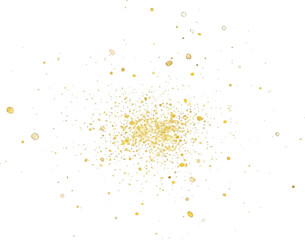 Golden glitter explosion abstract splash of gold dust festive decorative element for holiday designs and backgrounds