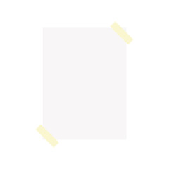 Simple note paper with tape on two opposite corners, creating a casual pinned style. Perfect for reminders, message graphics, digital notebooks, or decorative layouts.
