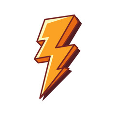 A three-dimensional thunderbolt illustration with sharp angles and dynamic lighting, giving it an energetic and striking appearance. Perfect for weather graphics, energy icons, power visuals, and mode