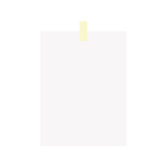 Note page illustration held by a single piece of tape at the top, simple and modern. Great for reminders, planner themes, digital notebooks, or decorative visual elements.