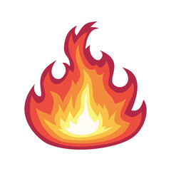 A complex flame illustration with layered edges, textured curves, and bright fiery colors. Ideal for dramatic energy visuals, intense heat symbols, emergency graphics, and detailed designs.