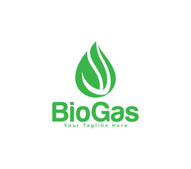 Biogas oil and gas industrial or factory energy logo design, Vector image