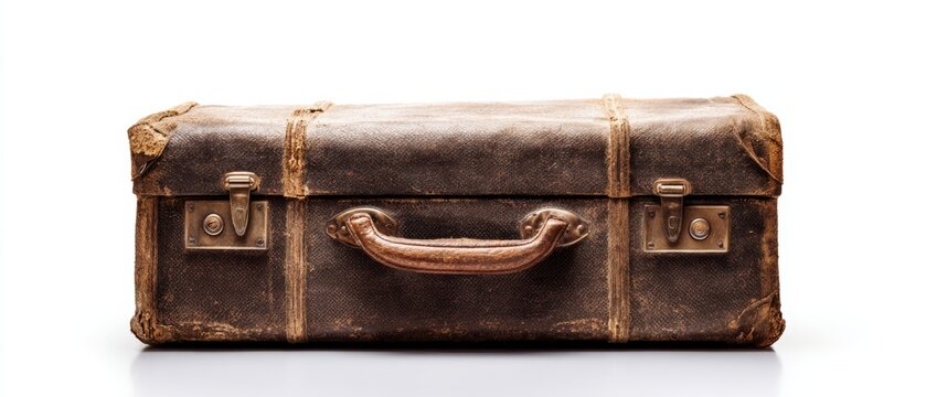 A vintage leather suitcase with worn edges, perfect for travel-related content, storytelling, and nostalgia, It conveys a sense of adventure and history, ideal for blogs, advertisements, or designs,