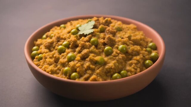 Keema Indian minced meat curry rotating turntable bowl