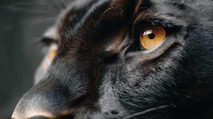Close up of cheetah or tiger eye. Wild animal looking with intense gaze. Concept of predator vision and nature wildlife.