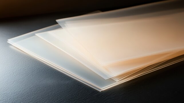 Stacked thin layers of translucent vellum paper creating a soft textured gradient - Powered by Adobe
