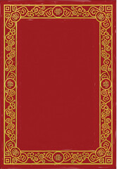 Vertical Chinese New Year Red Packet Angpao Template with Luxury Gold Line Border Pattern, Empty Copy Space Vector