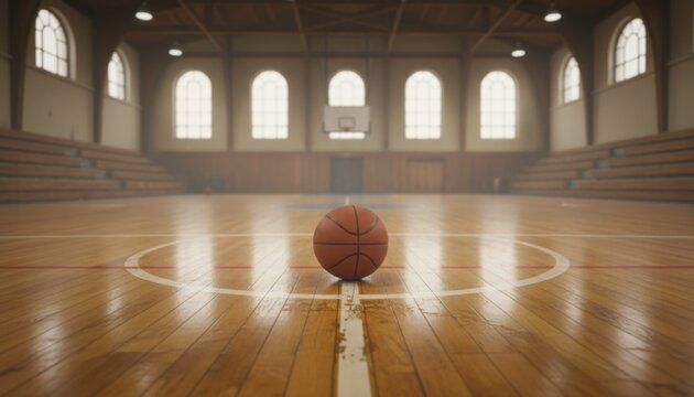 Basketball on Court