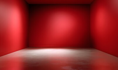 Empty bright red studio background