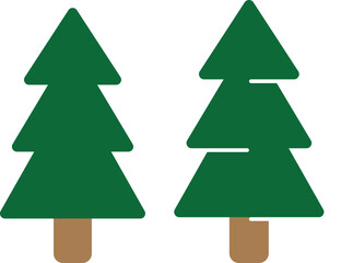 Christmas trees with different shape. Icon of New Year and Christmas vector Illustration