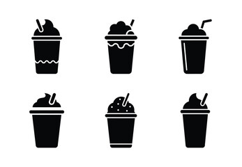 christmas gingerbread shake silhouette icon set collection with spiral and solid styles