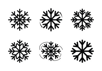 Obraz premium christmas merry snowflake spin silhouette icon set collection with spiral and solid styles