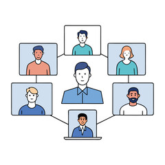 A virtual class where students connect online, share ideas, and learn through live video, interactive lessons, and digital tools in a flexible, modern learning space.