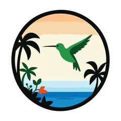 Soaring Tropical Hummingbird Svg