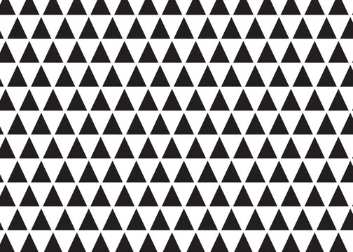 seamless geometric pattern with triangles, Black and white pattern comprising rows of equilateral triangles