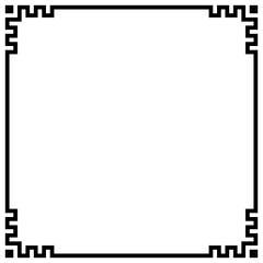 Square border frame with geometric decorative corners