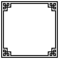 Square frame with geometric border decorative corners