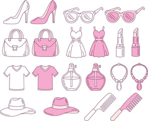 Chic fashion essentials for the modern woman, including elegant dresses, stylish shoes, handbags, cosmetics and accessories, perfect for lifestyle blogs