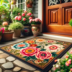 &ldquo;Welcome doormat, flowers by door, cozy home, warm welcoming feeling.&rdquo;