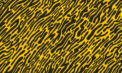 Seamless abstract yellow and black tiger stripe pattern background, a bold and dynamic wildlife-inspired design