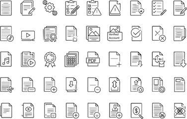 Document and File Management Icons Set Keywords: document, file, icon, set, management, paper