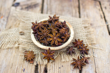 star anise spices - close up - christmas time