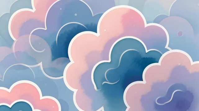 Experience the stunning blend of colors in this unique cloud artwork created by AI.