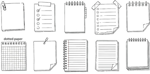 Notebook Paper and Notepads Doodle Collection illustration