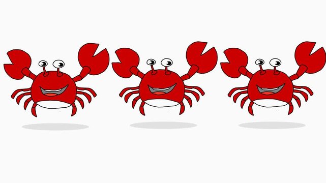 red crab on white background