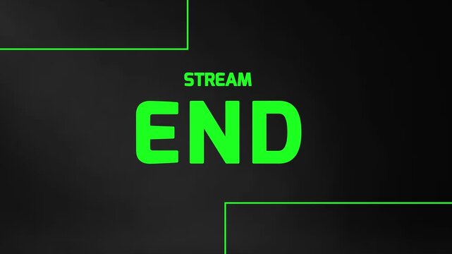 stream end green text motion graphic 4k video animation