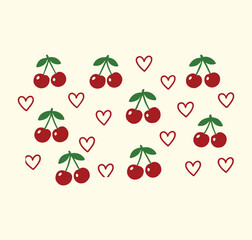 vector illustration of cherries