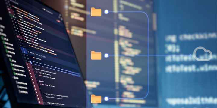 Cloud-based code management and data storage concept