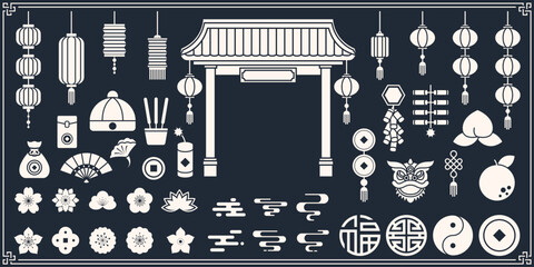 Set of Chinese decoration object, chinese new year
